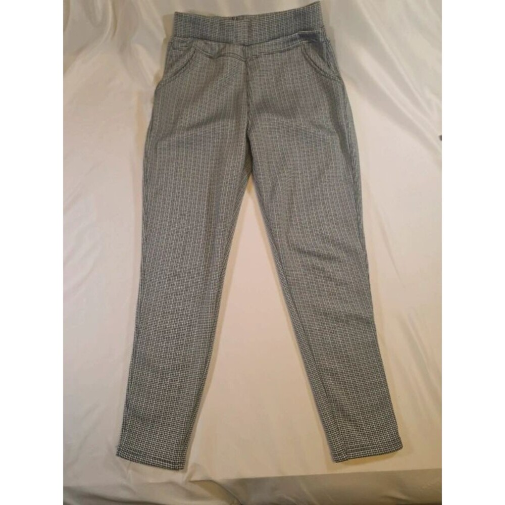 Black & White Houndstooth / Plaid High-Waisted Stretch Leggings / Trousers